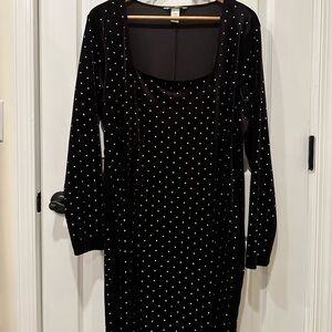 H&M Velour Rhinestone Dress